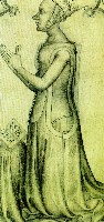 La Reine Jeanne de Bourbon, Detail du parement de Narbonne, Dessin de 1375